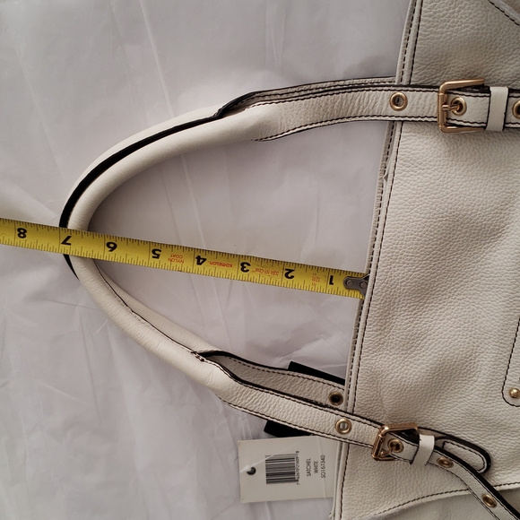 STEVEN/STEVE MADDEN New ROCKY Leather Satchel Shopper Tote WHITE Handbag Bag NWT - Picture 10 of 16